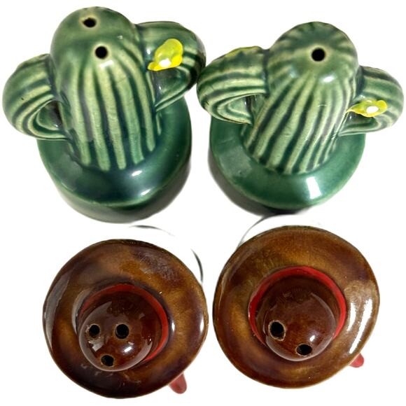 Vintage 2 Sets Salt & Pepper Shakers Arizona Saguaro Cactus RedWare Siesta - Picture 11 of 11